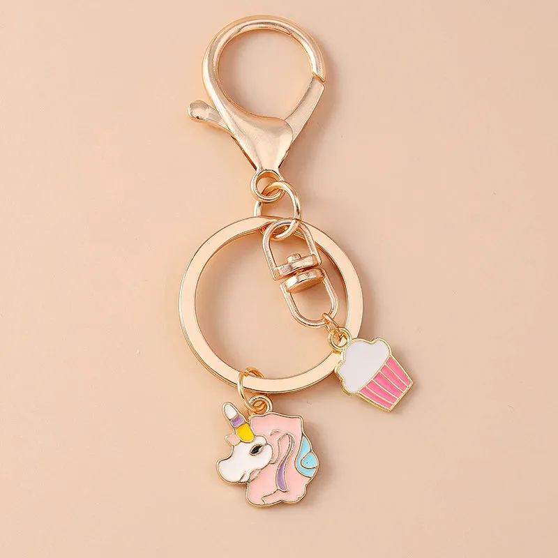 Kawaii Unicorn Enamel Keychain 🦄✨ - Adorable Horse Key Ring for Girls & Women 🎀 - Perfect DIY Handbag Pendant Gift 🎁