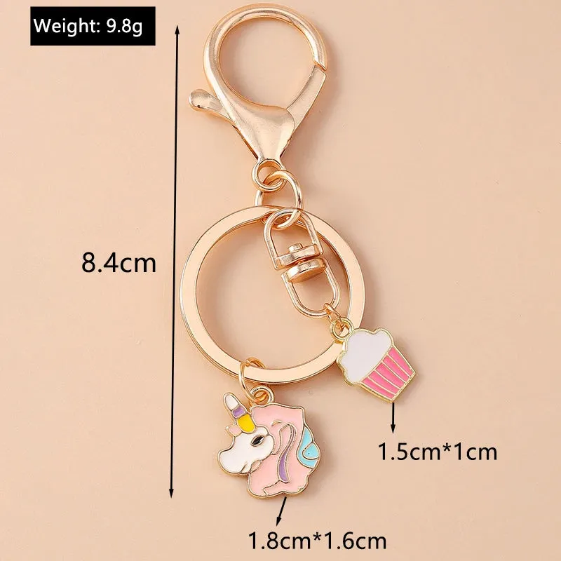 Kawaii Unicorn Enamel Keychain 🦄✨ - Adorable Horse Key Ring for Girls & Women 🎀 - Perfect DIY Handbag Pendant Gift 🎁