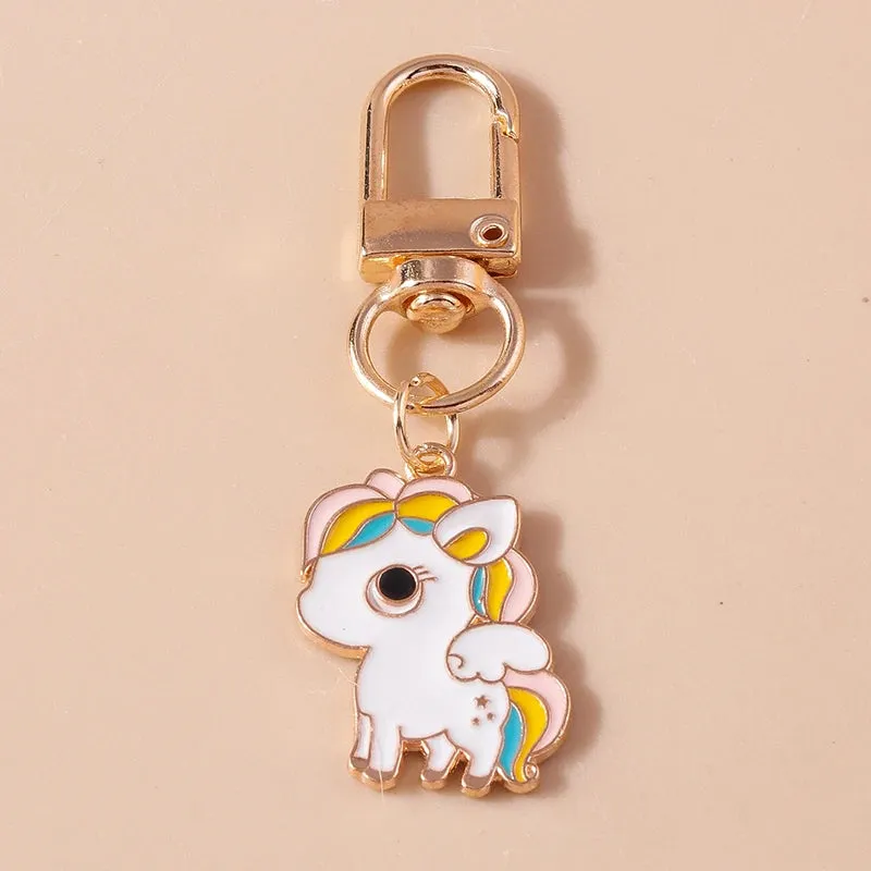 Kawaii Unicorn Enamel Keychain 🦄✨ - Adorable Horse Key Ring for Girls & Women 🎀 - Perfect DIY Handbag Pendant Gift 🎁