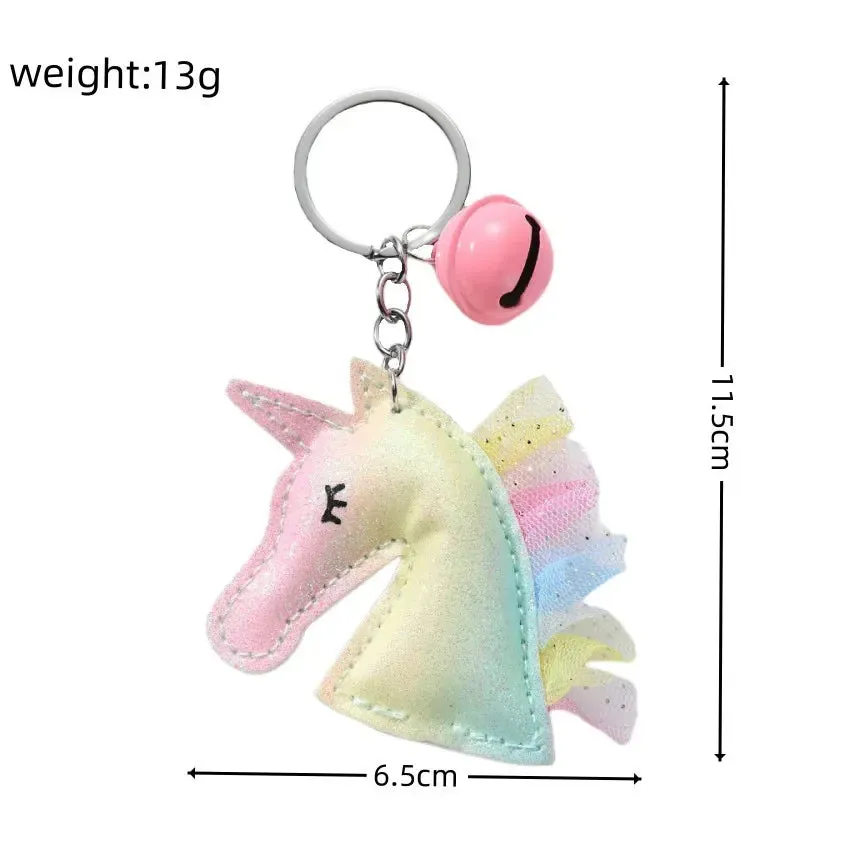 Kawaii Unicorn Keychain 🌈✨ | Adorable Rainbow Leather Animal Pendant 🦄 | Cute Gift for Kids & Girls 🎁