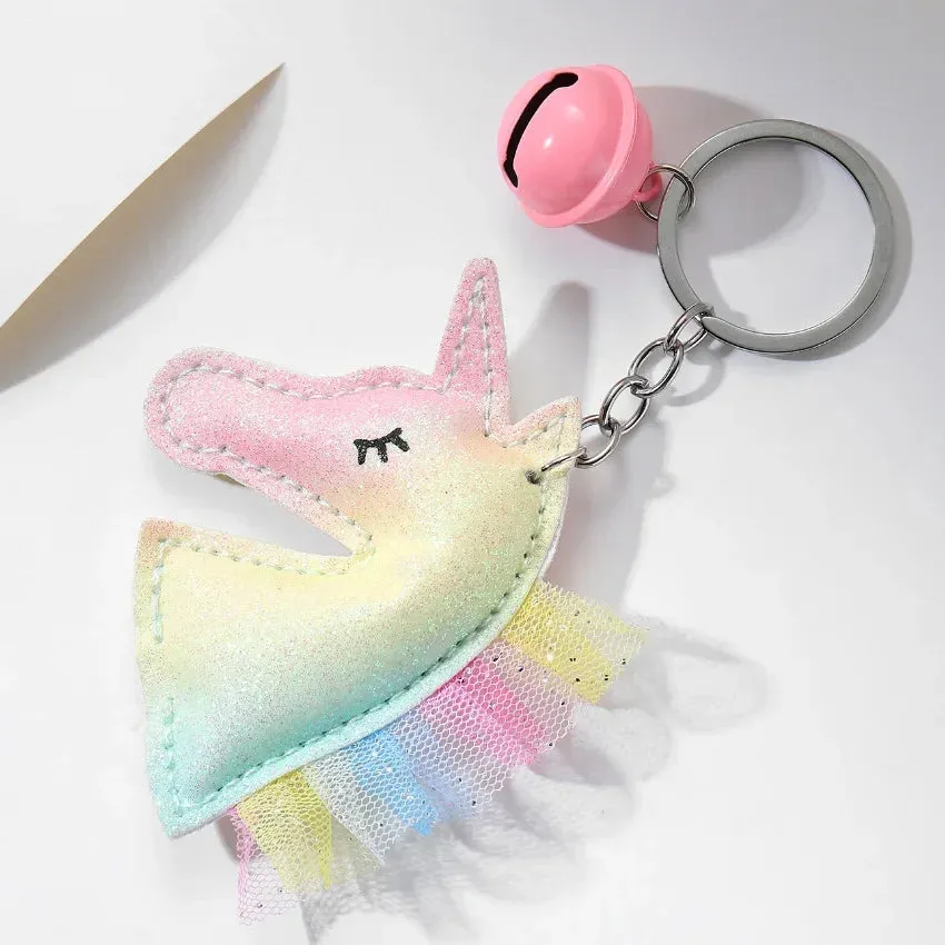 Kawaii Unicorn Keychain 🌈✨ | Adorable Rainbow Leather Animal Pendant 🦄 | Cute Gift for Kids & Girls 🎁