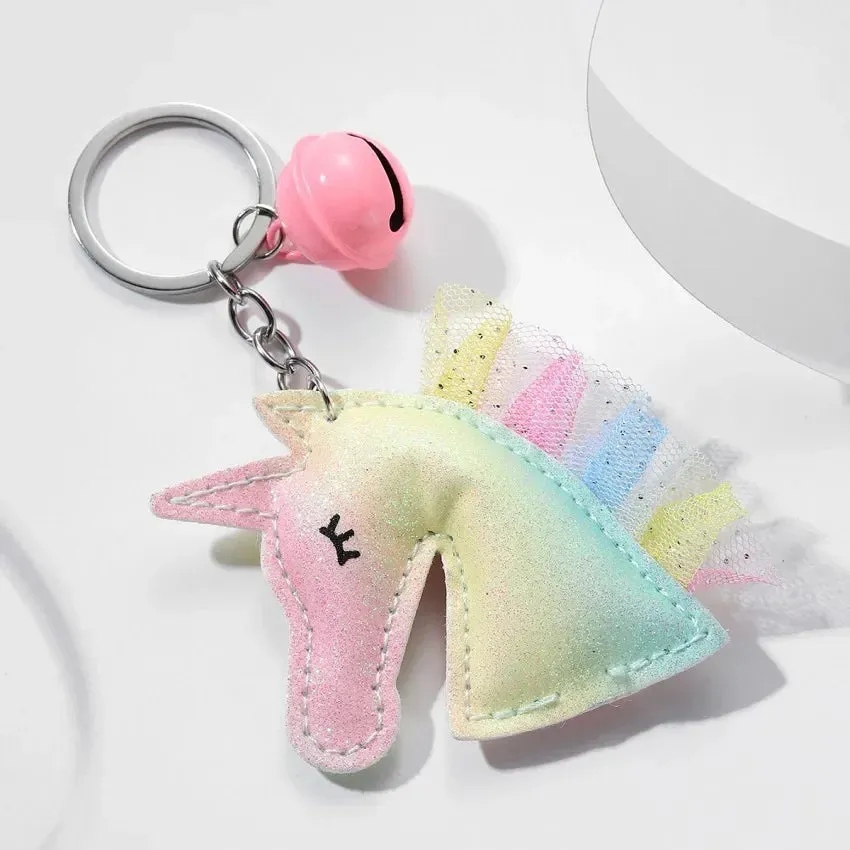 Kawaii Unicorn Keychain 🌈✨ | Adorable Rainbow Leather Animal Pendant 🦄 | Cute Gift for Kids & Girls 🎁