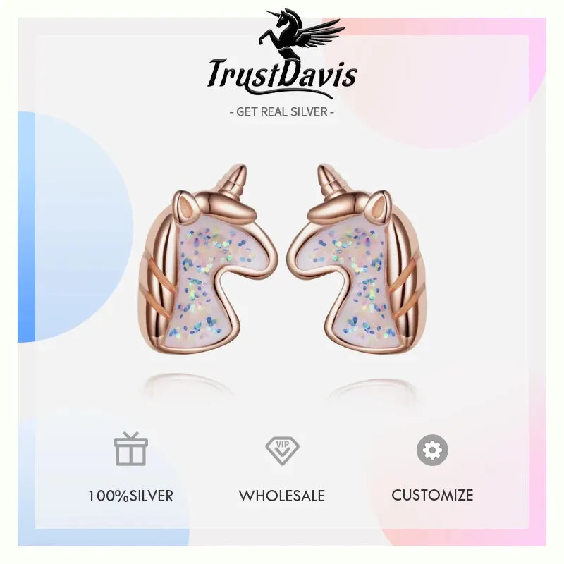 Kawaii Unicorn Stud Earrings 🌈✨ | 925 Sterling Silver Cuties for Girls & Women 🎁💖 | Adorable Birthday Gift!
