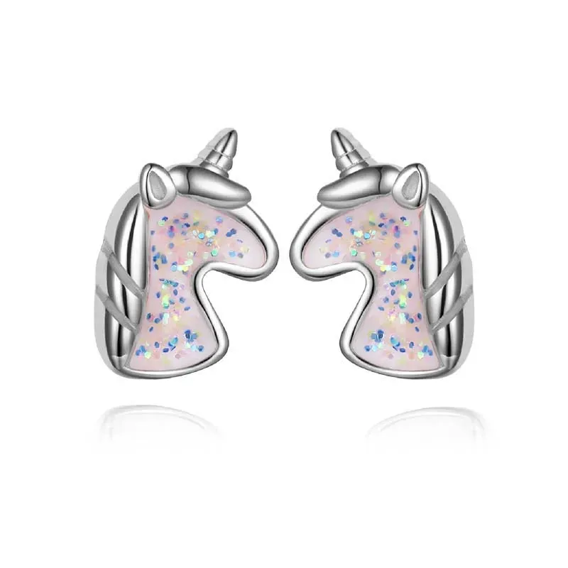Kawaii Unicorn Stud Earrings 🌈✨ | 925 Sterling Silver Cuties for Girls & Women 🎁💖 | Adorable Birthday Gift!