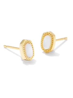 Kendra Scott Mini Ellie Stud Earring - Gold & Ivory Mother Of Pearl