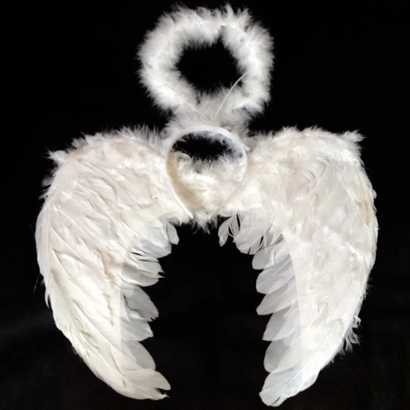 Kids Adult Fairy Feather Wings Wand Halo Halloween Party Costume Fancy Set