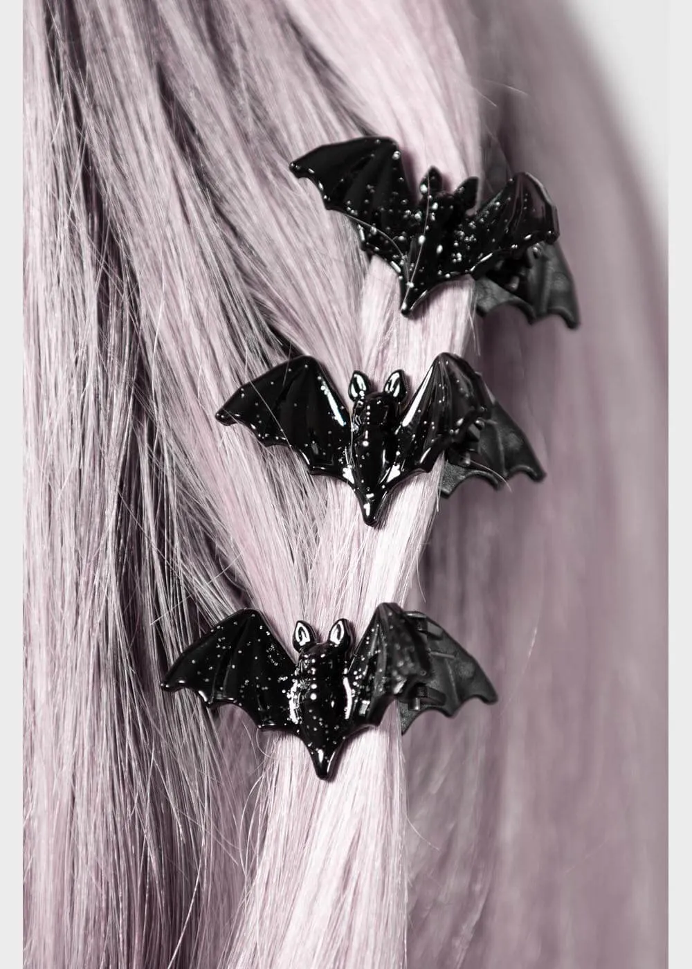 Killstar Wing It Bat Hair Clips Black