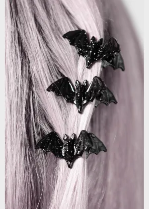 Killstar Wing It Bat Hair Clips Black