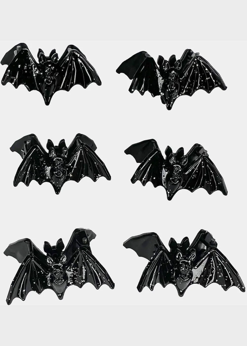 Killstar Wing It Bat Hair Clips Black