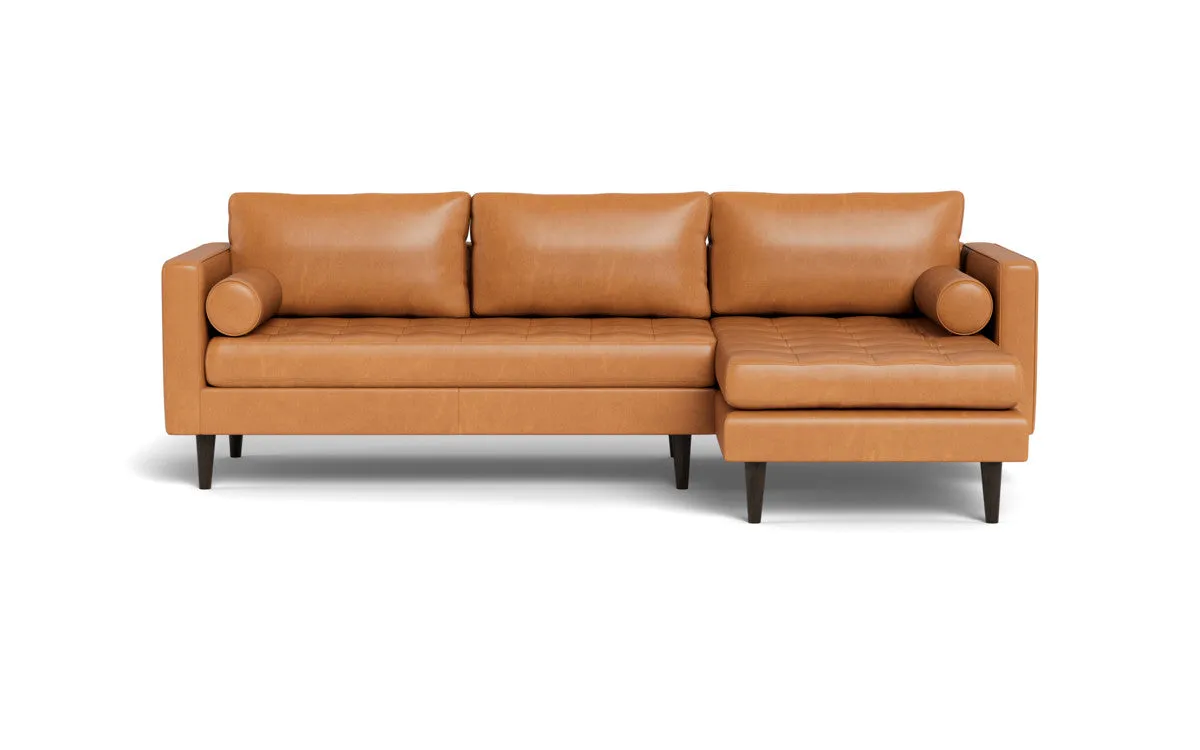 Ladybird 102" Leather Right Chaise Sectional
