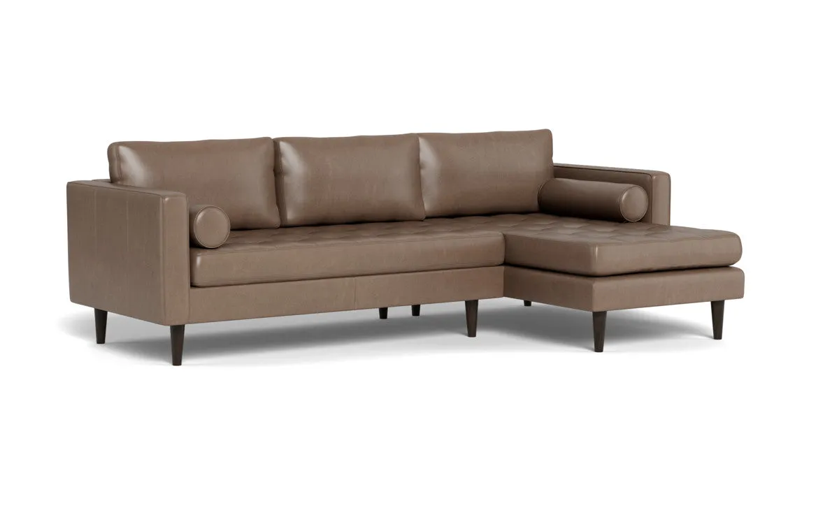 Ladybird 102" Leather Right Chaise Sectional