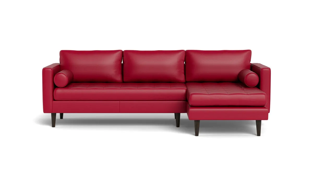 Ladybird 102" Leather Right Chaise Sectional