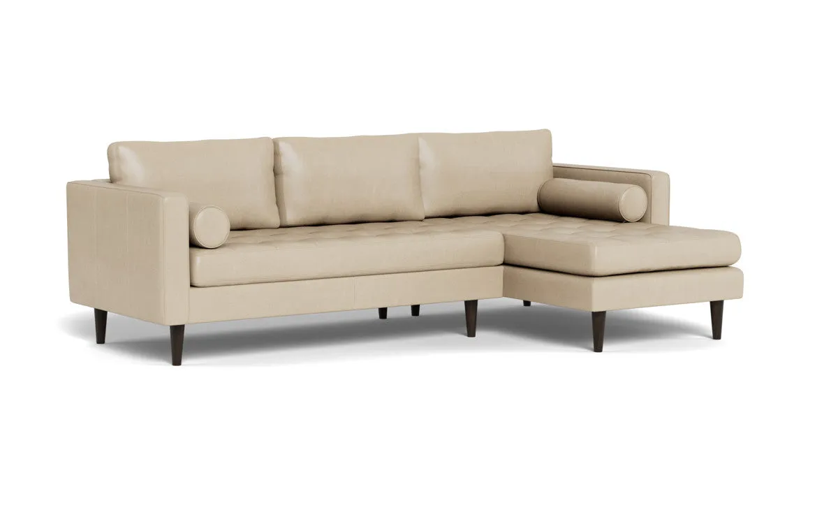 Ladybird 102" Leather Right Chaise Sectional