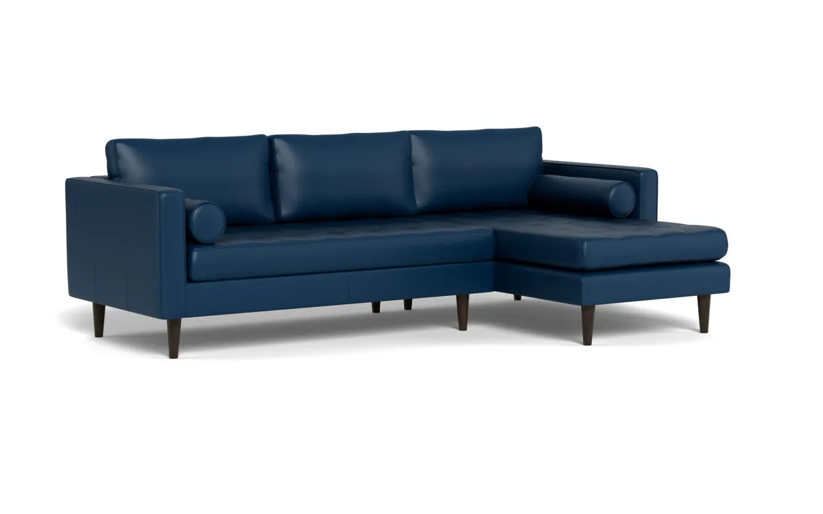 Ladybird 102" Leather Right Chaise Sectional