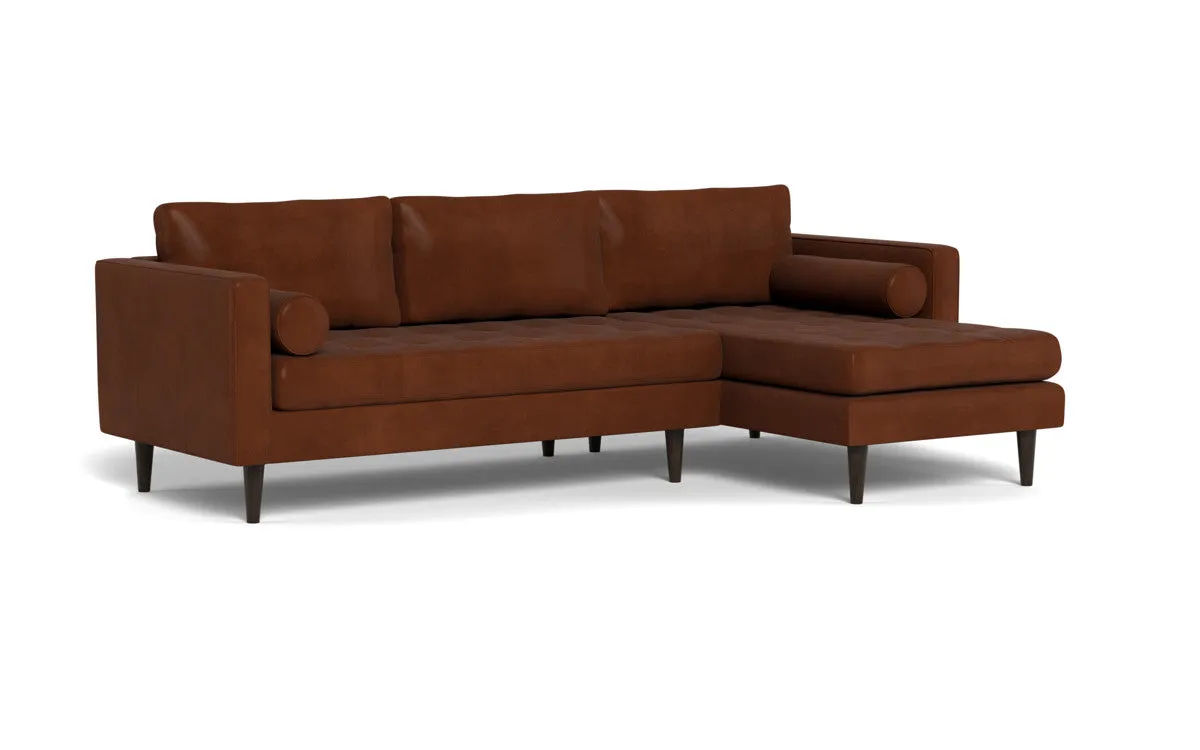 Ladybird 102" Leather Right Chaise Sectional