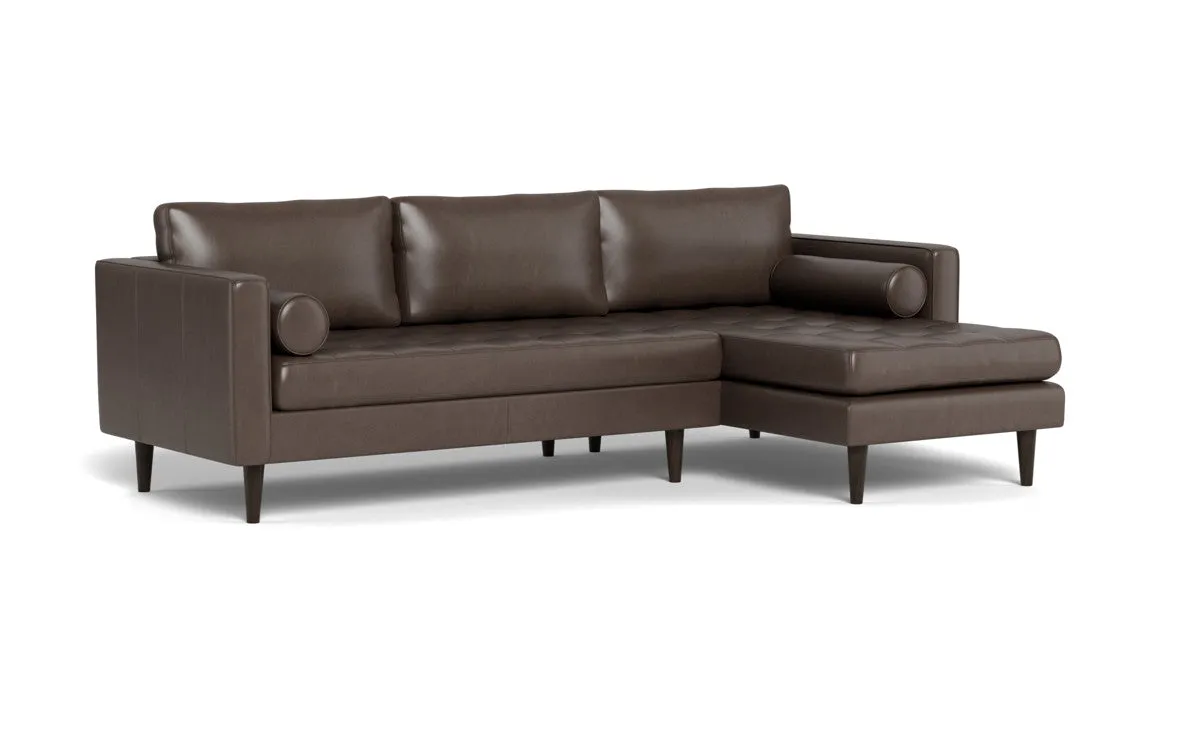 Ladybird 102" Leather Right Chaise Sectional