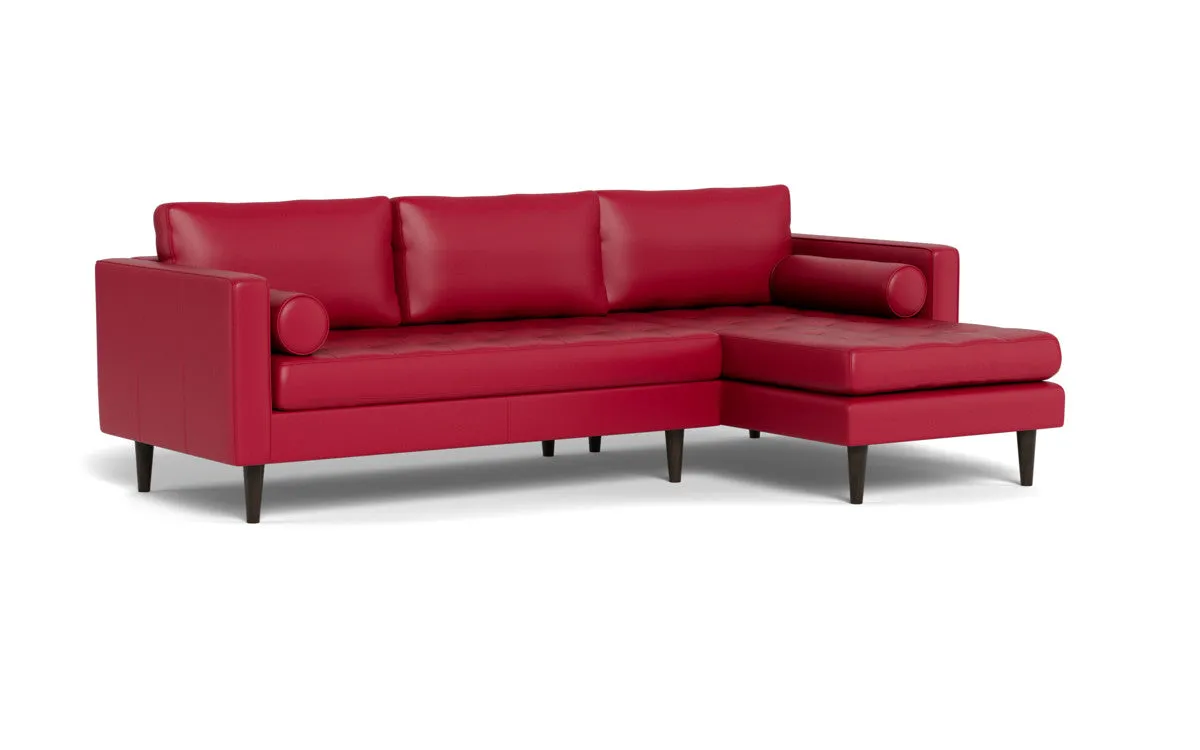 Ladybird 102" Leather Right Chaise Sectional
