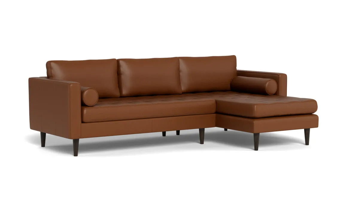 Ladybird 102" Leather Right Chaise Sectional
