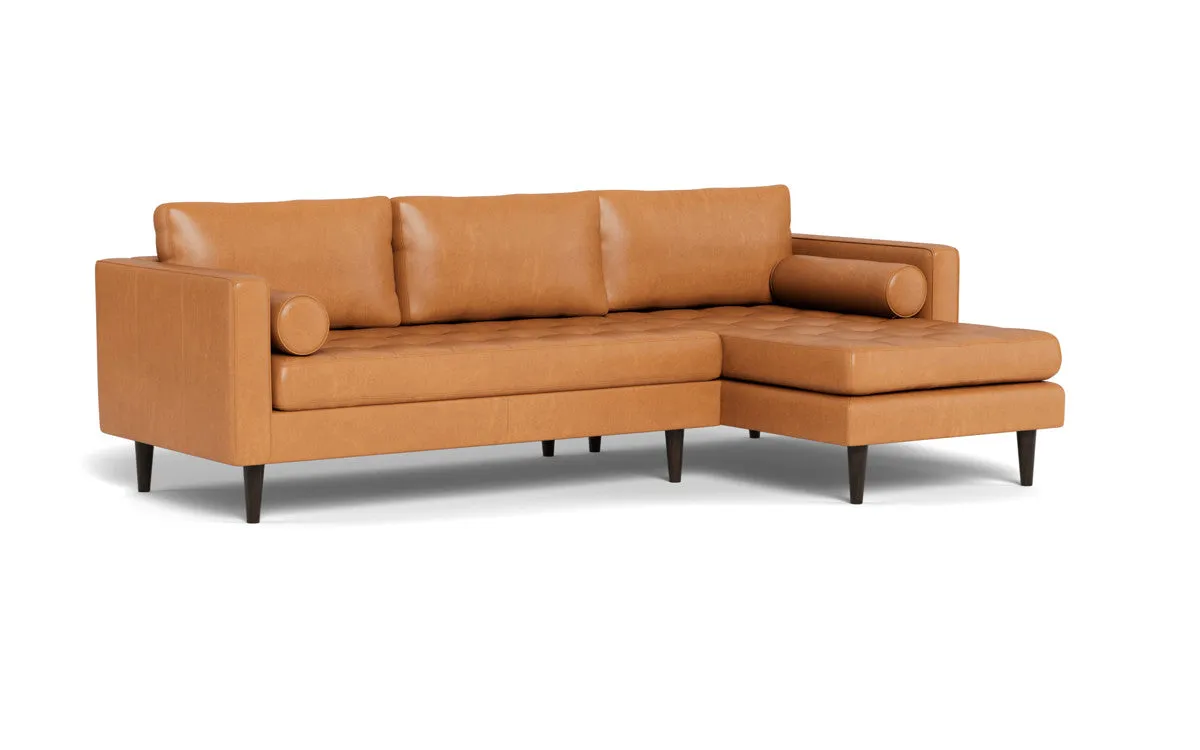Ladybird 102" Leather Right Chaise Sectional
