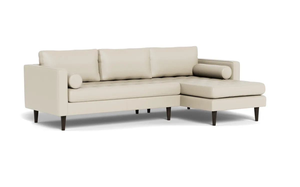 Ladybird 102" Leather Right Chaise Sectional
