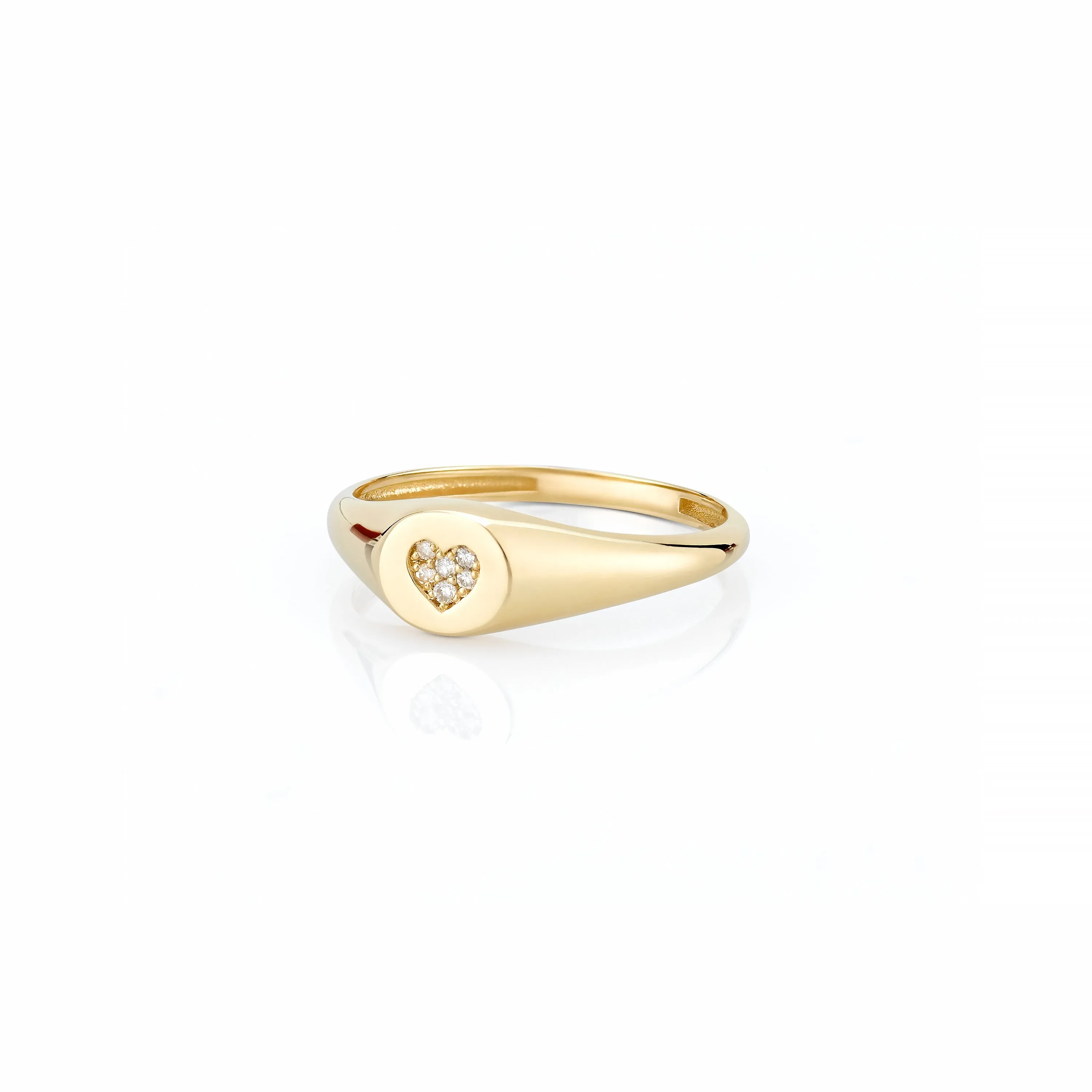 LANA MINI PAVE DIAMOND HEART PINKY SIGNET RING