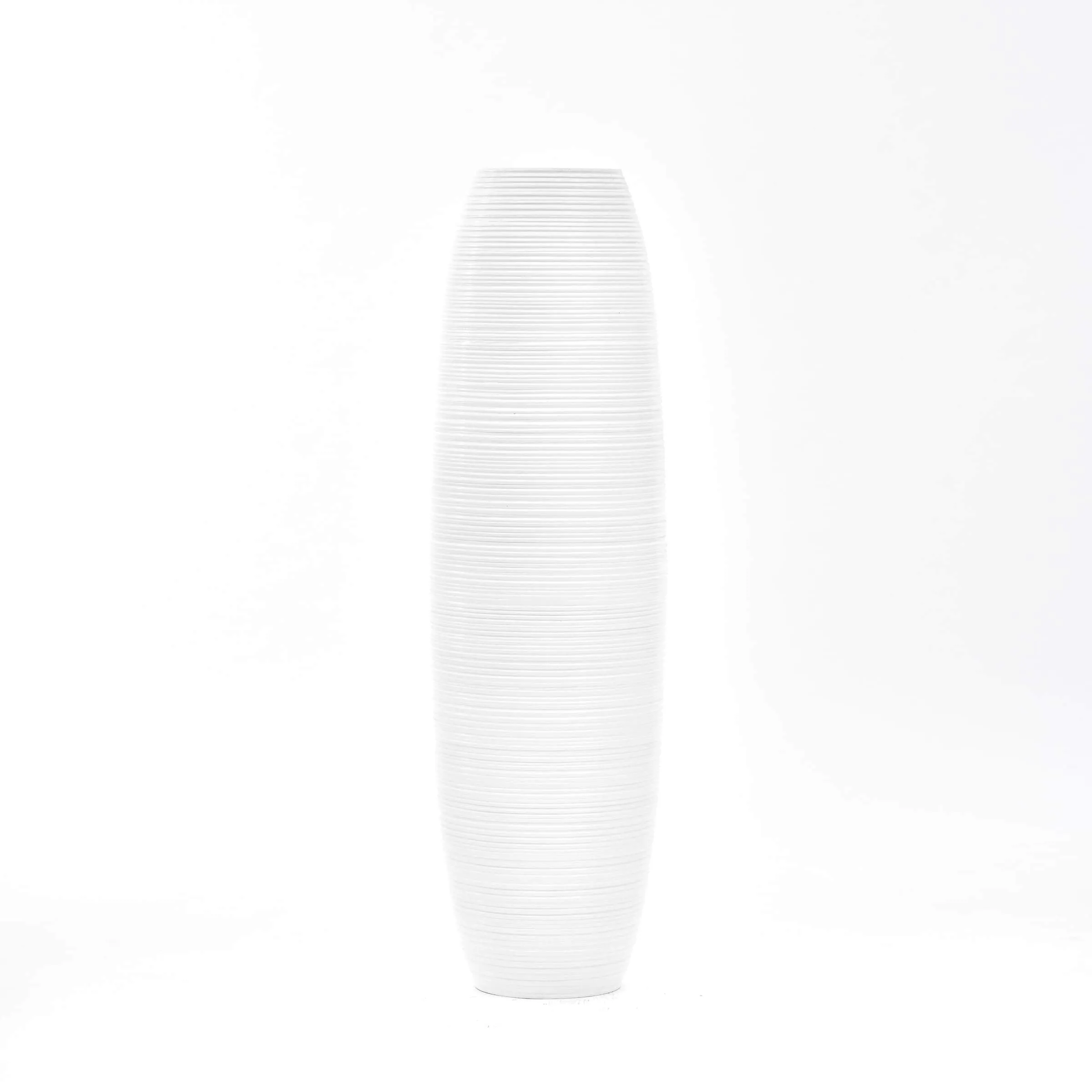 Leewadee Tall Big Floor Standing Vase for Home Decor, 10x36 inches, Wood, White
