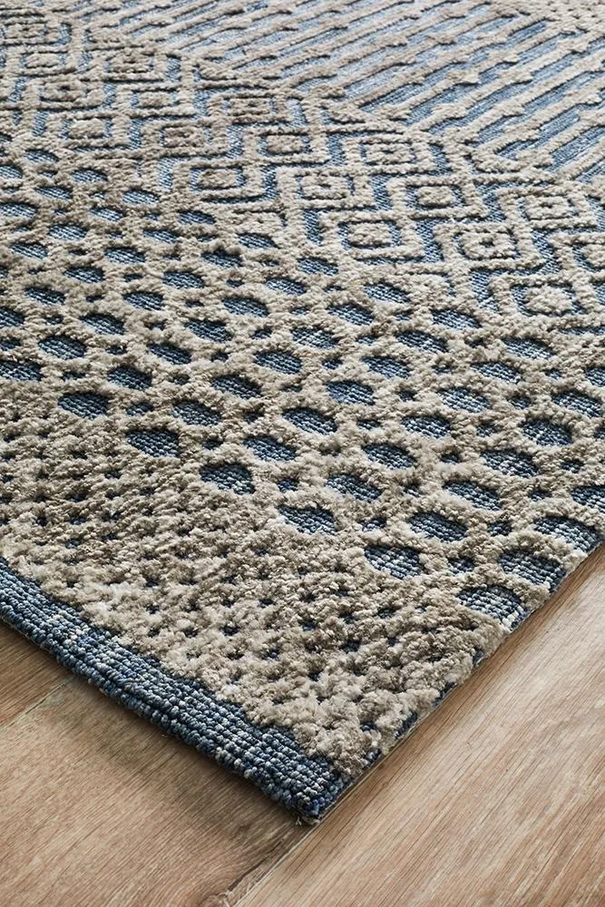 Levi Corey Navy Grey Rug