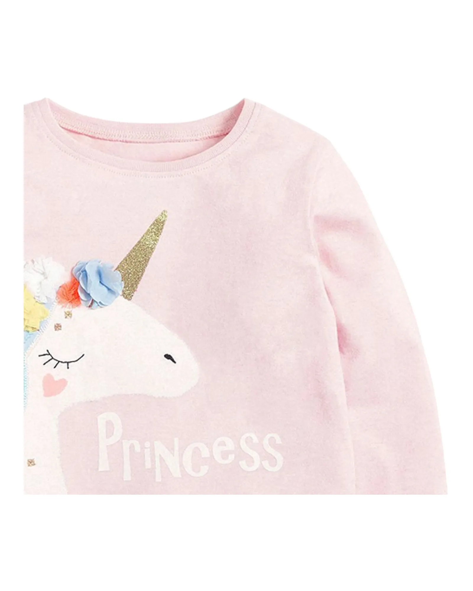 Light Pink Long-Sleeved Unicorn Princess Top