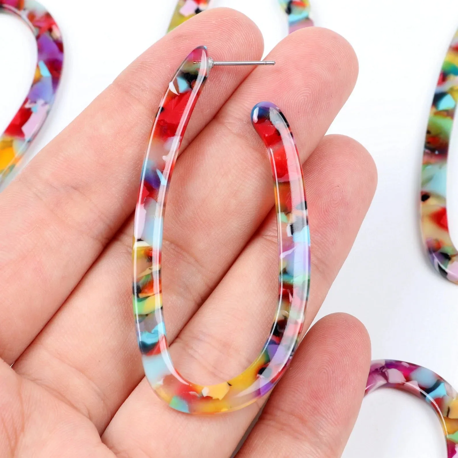 Long Confetti Hoops