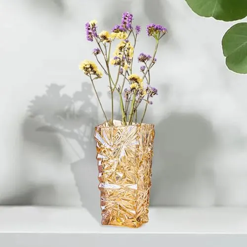 LOOM TREE® 10Inch Glass Hydroponic Bud Vase for Shelves, Windowsill, Cabinets Versatile Amber | Home Decor | Vases