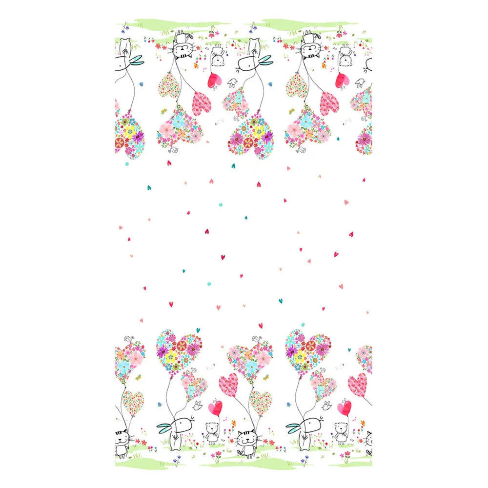 Love Is In the Air White Double Border Fabric Yardage