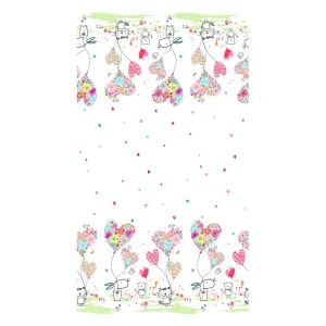 Love Is In the Air White Double Border Fabric Yardage
