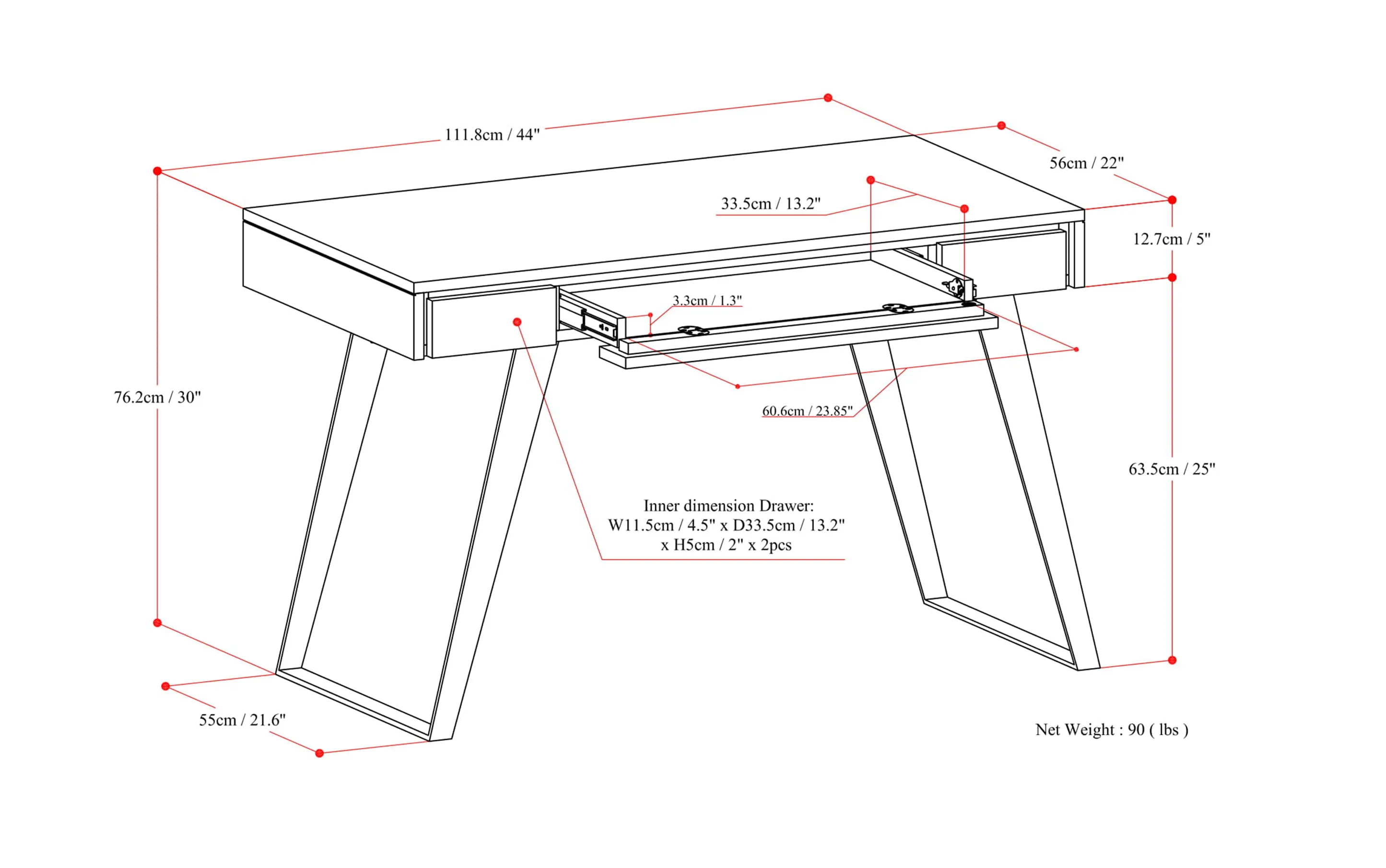 Lowry Small Desk in Acacia
