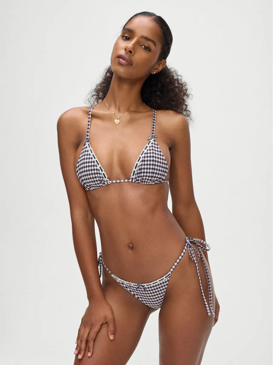 Lumia Seersucker Top in Blackberry Gingham