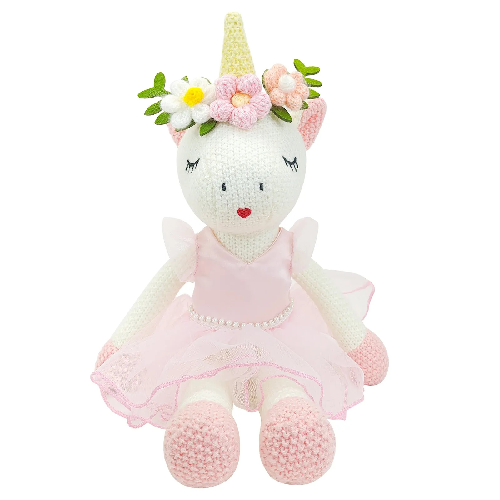 Mad Ally Knitted Unicorn Ballerina - Eunice (Pink   White)