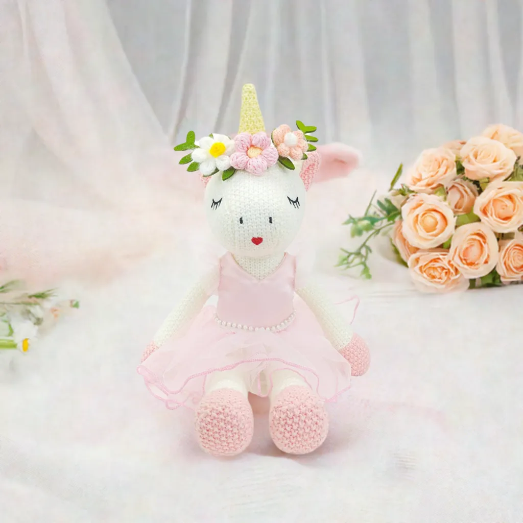 Mad Ally Knitted Unicorn Ballerina - Eunice (Pink   White)