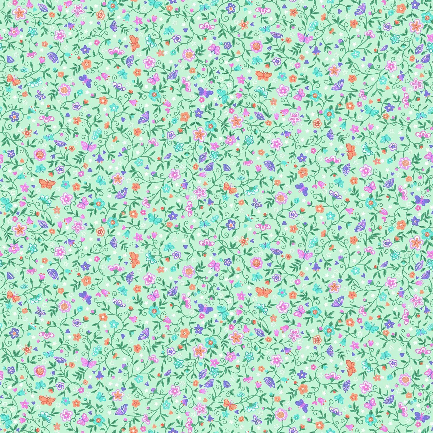 Makower Fairy Dust | Flower Trail | Green