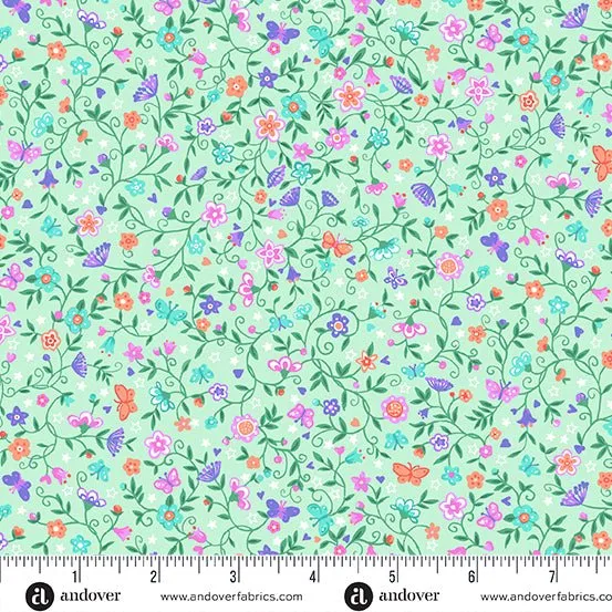 Makower Fairy Dust | Flower Trail | Green