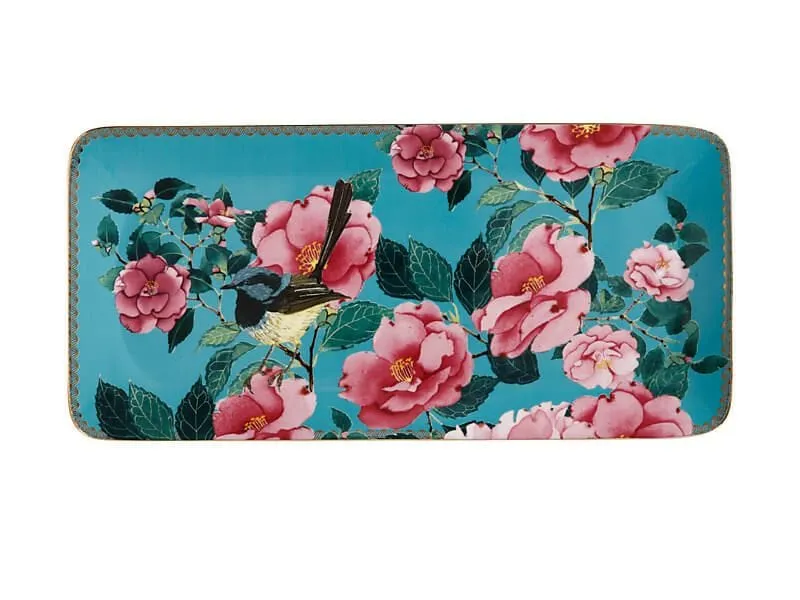 Maxwell Williams Teas & C's Silk Road Rectangle Platter 33x15.5cm Aqua