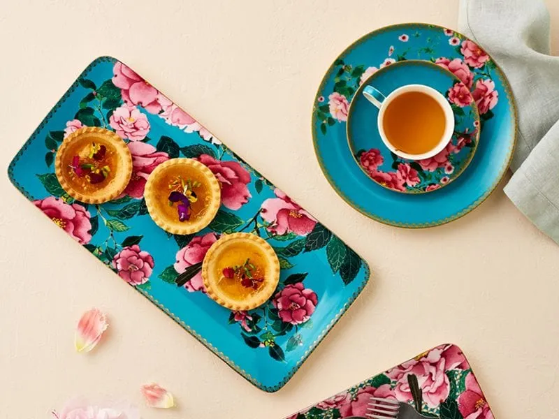 Maxwell Williams Teas & C's Silk Road Rectangle Platter 33x15.5cm Aqua