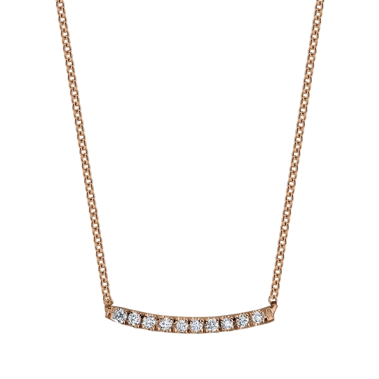 Mini Axis Necklace with White Pavé Diamonds