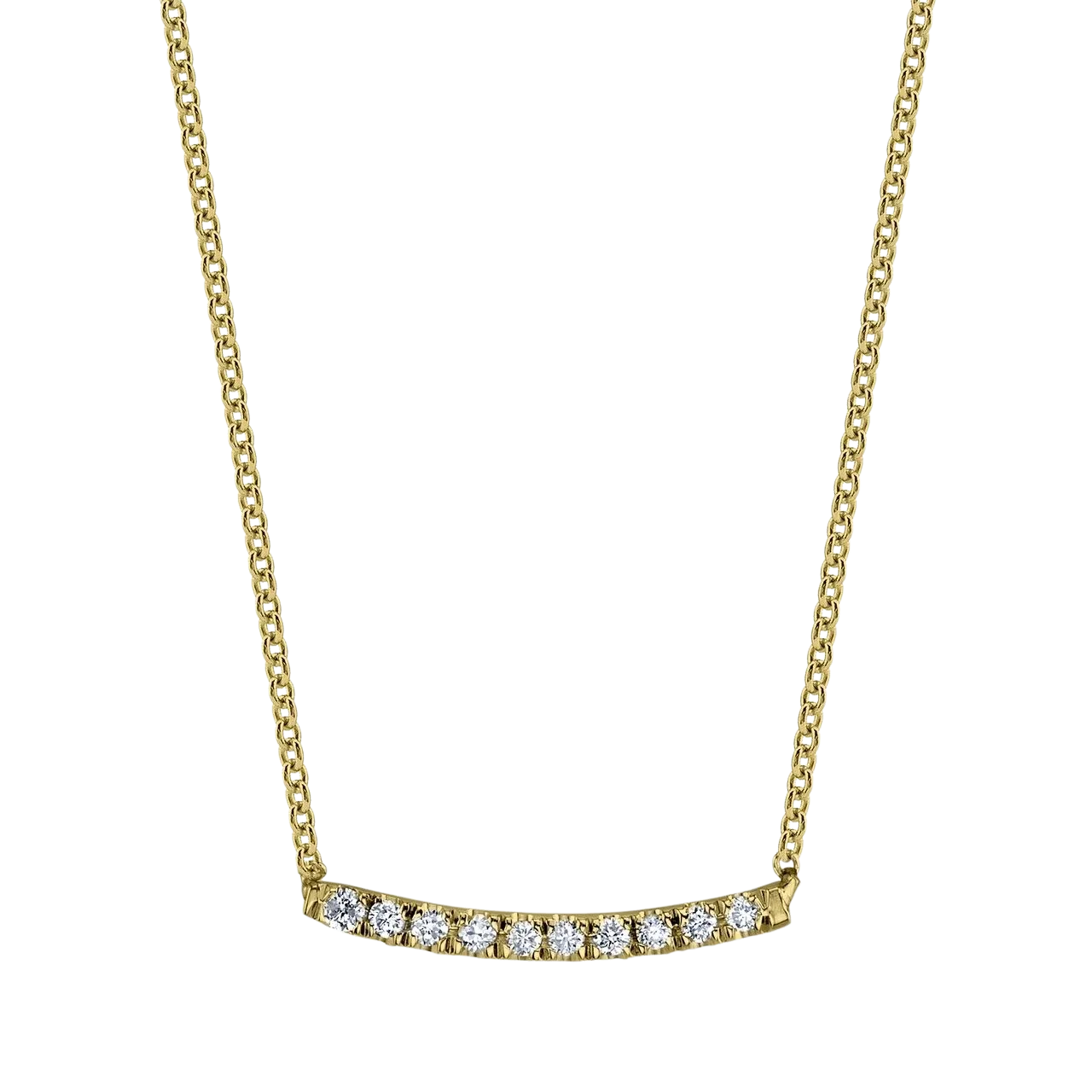 Mini Axis Necklace with White Pavé Diamonds