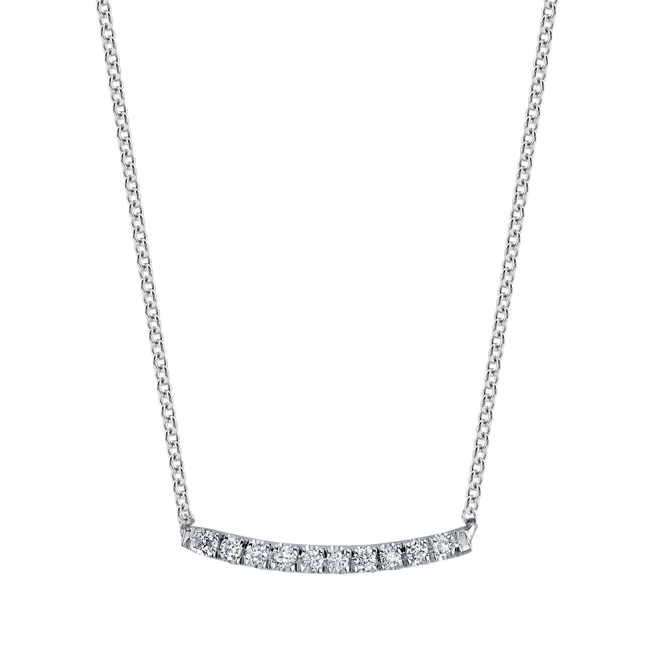 Mini Axis Necklace with White Pavé Diamonds
