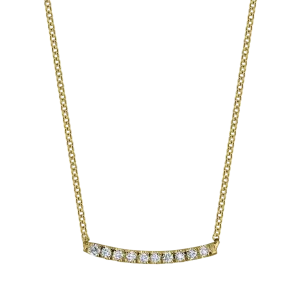Mini Axis Necklace with White Pavé Diamonds