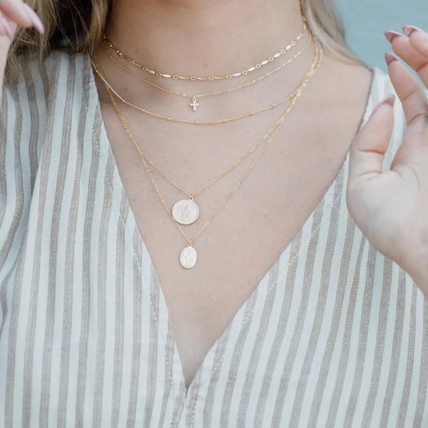Mini CZ Cross Necklace
