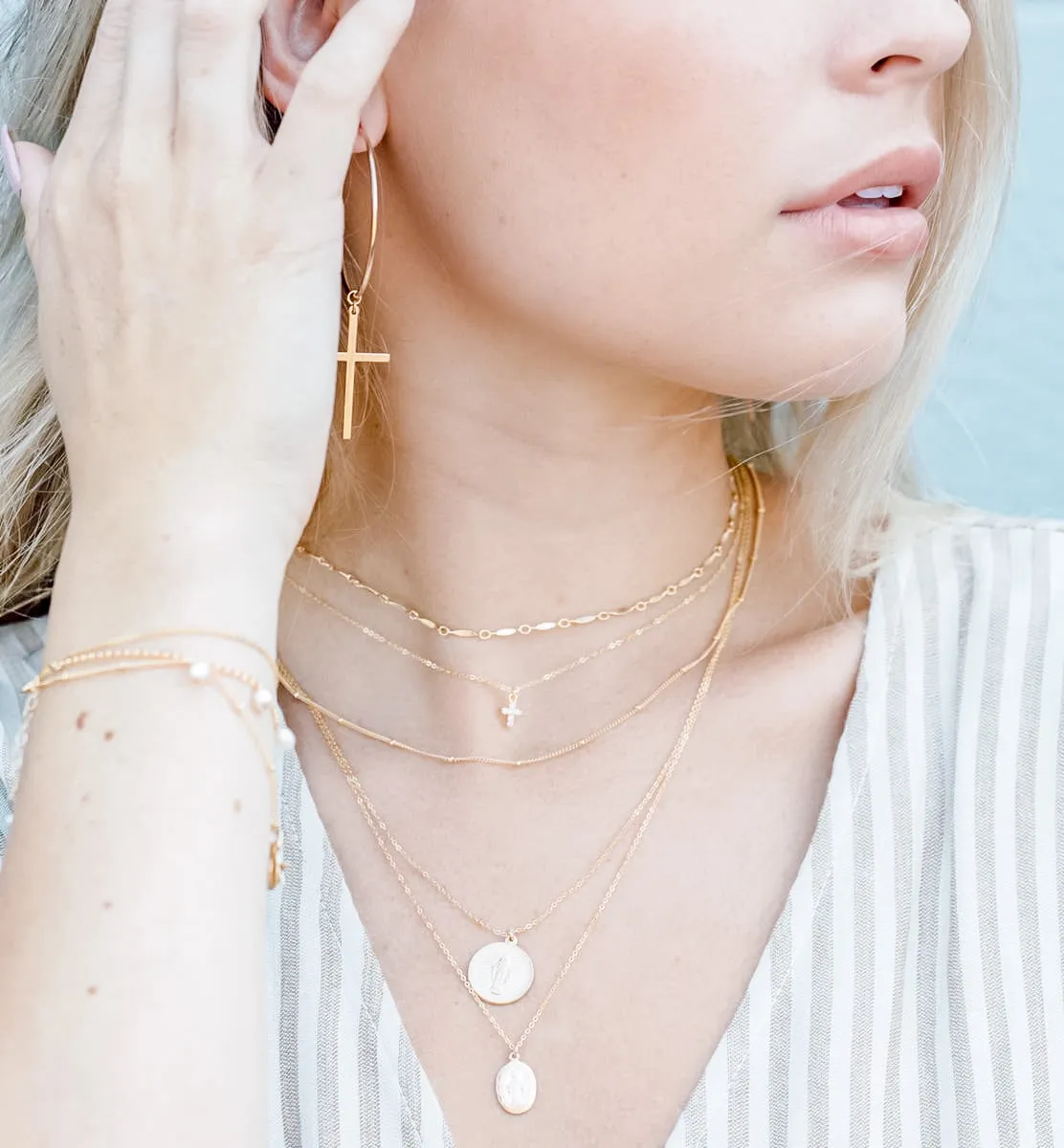 Mini CZ Cross Necklace