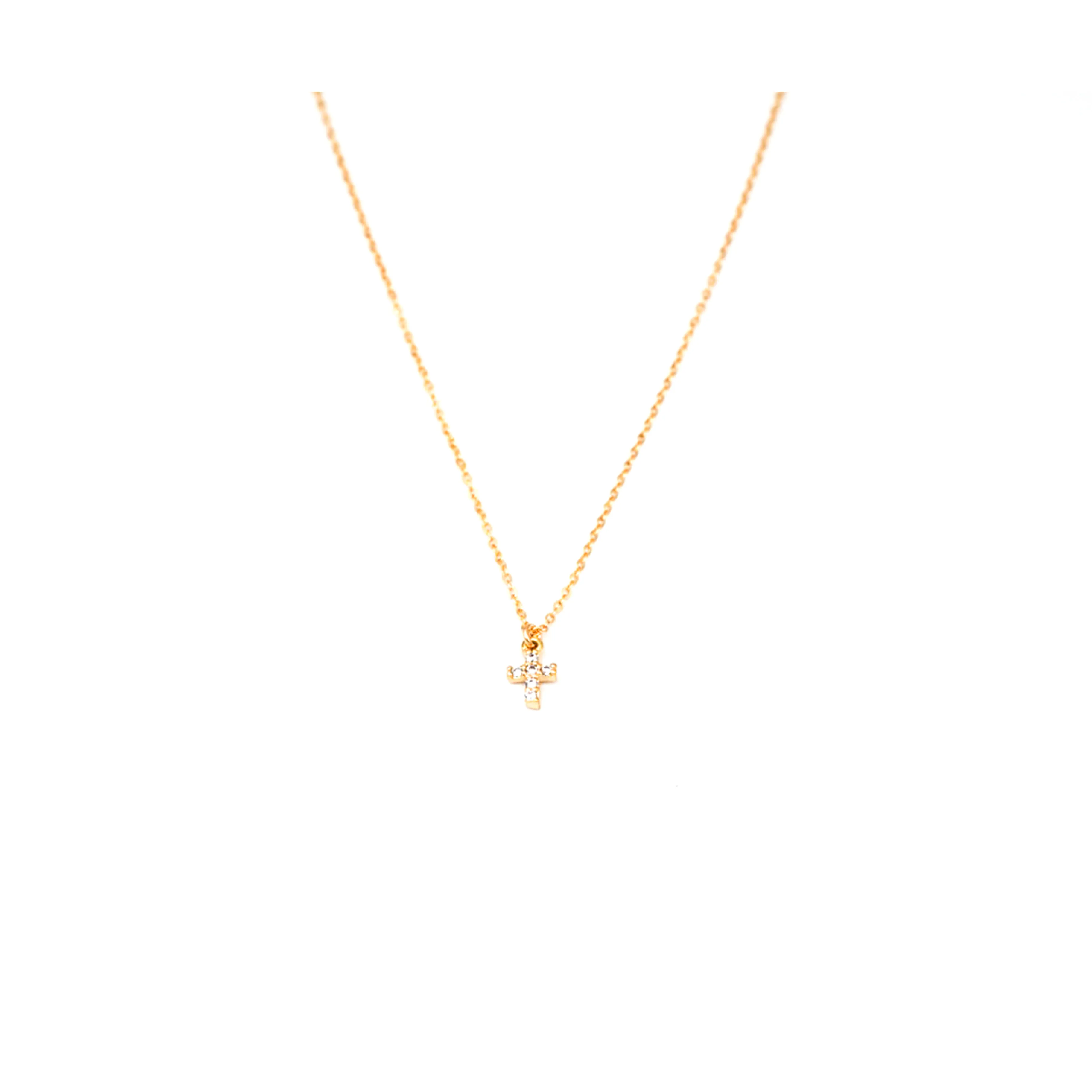 Mini CZ Cross Necklace
