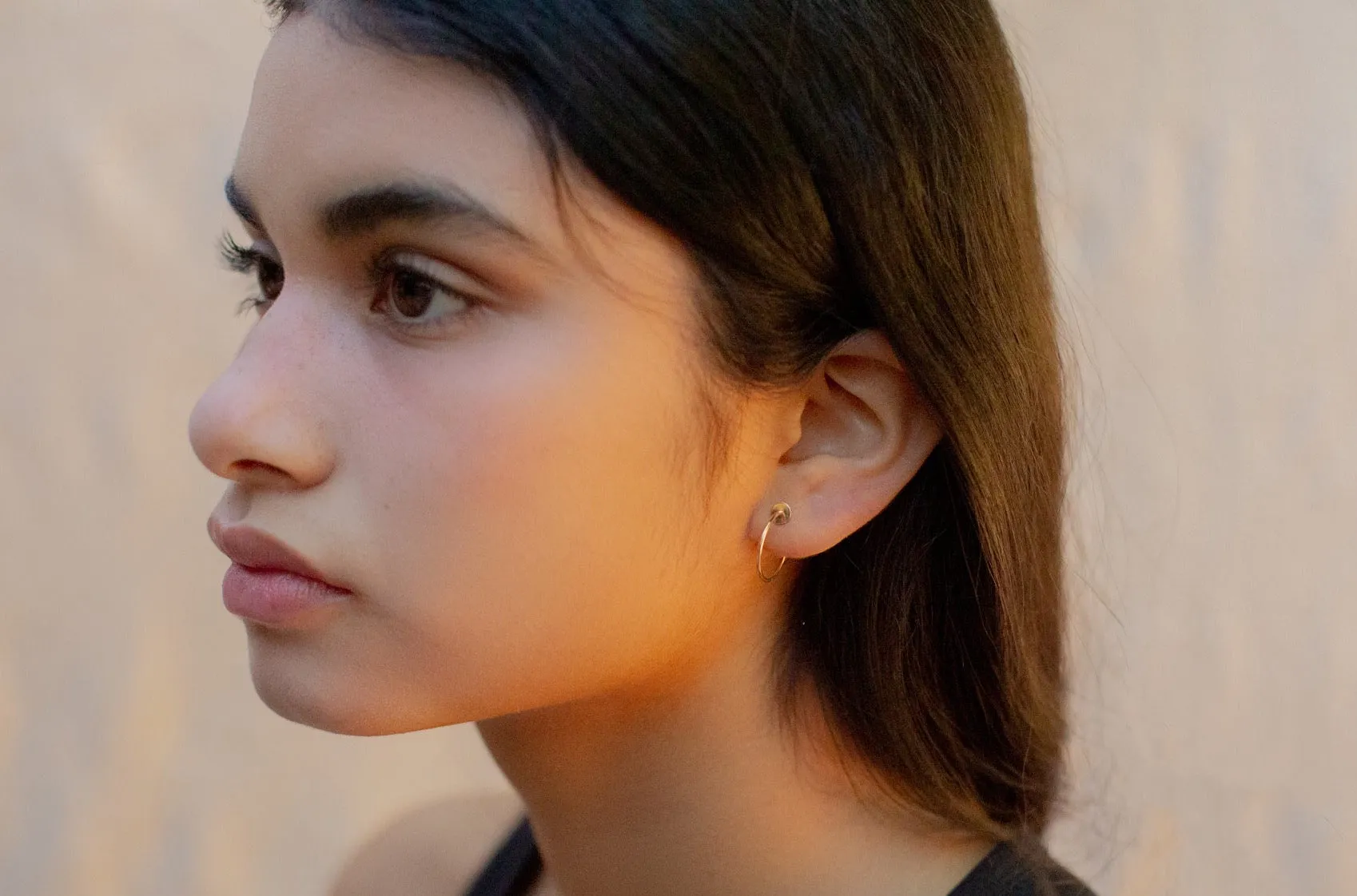 Mini Disc Hoop Earrings