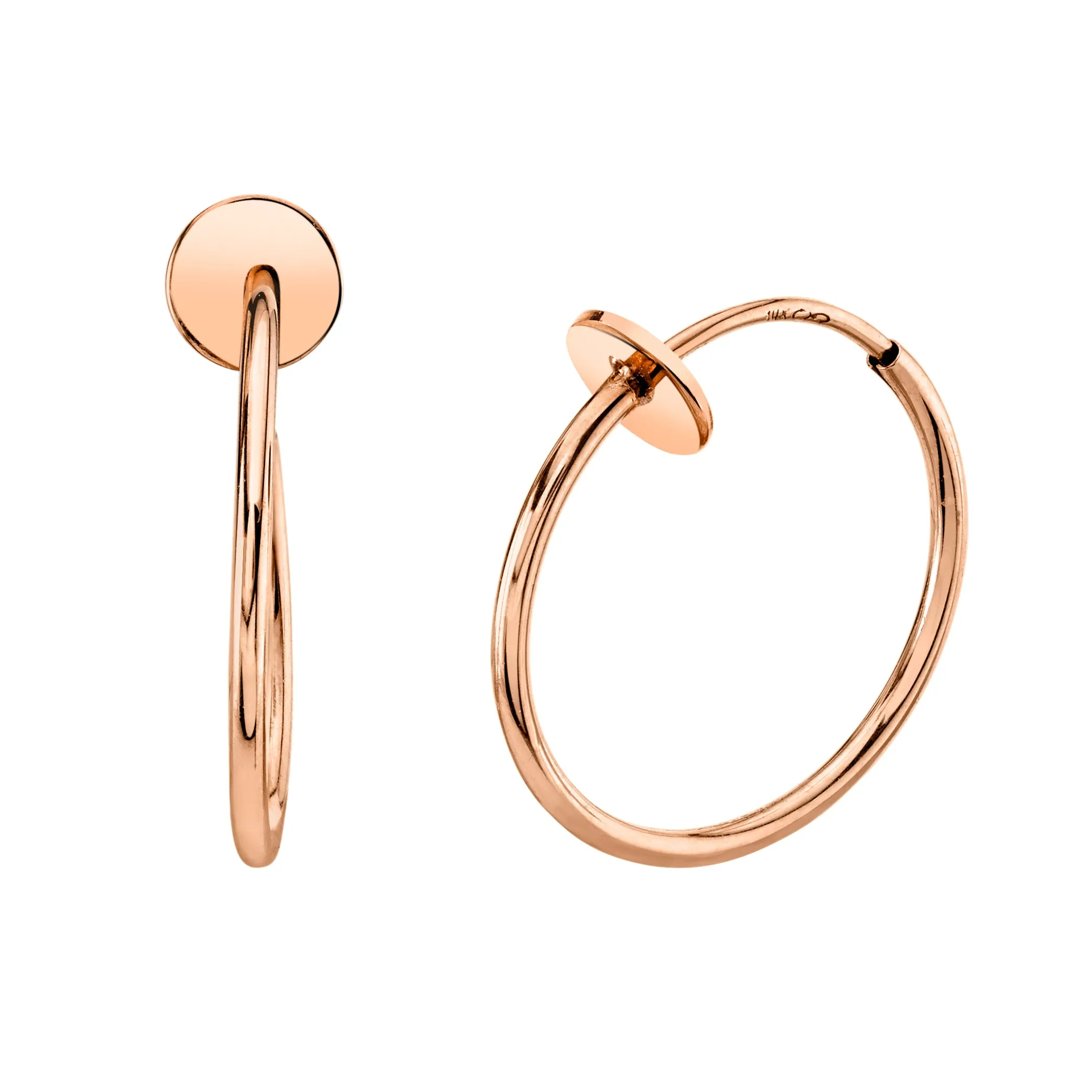 Mini Disc Hoop Earrings
