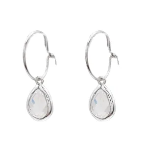 Mini Gemstone Teardrop Huggie Hoop Earring Gift Customize